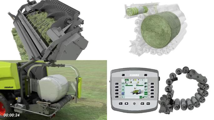 农用机械—圆捆包膜机-三维解析