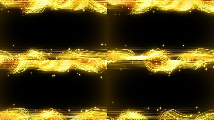 4K循环综艺金色粒子线条边框特效素材
