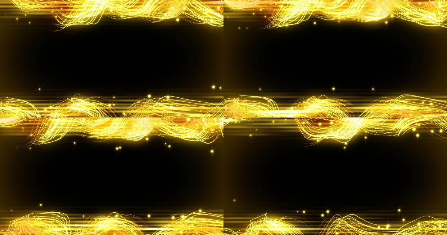 4K循环综艺金色粒子线条边框特效素材