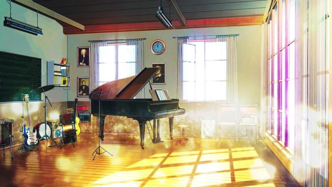 温馨学校教室浪漫回忆钢琴