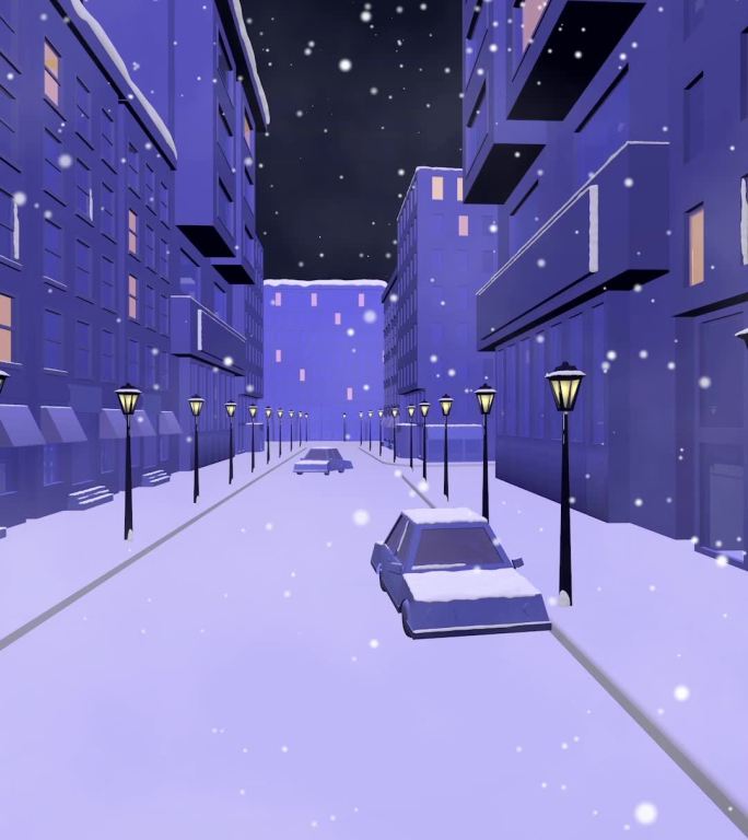 冬至夜晚下雪的城市