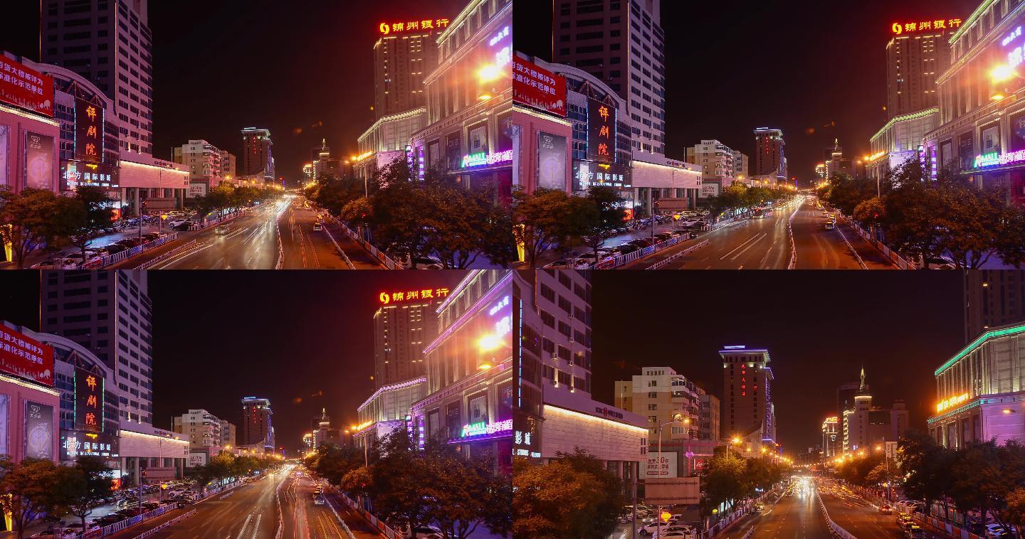 锦州商业街夜景百货大楼大商集团