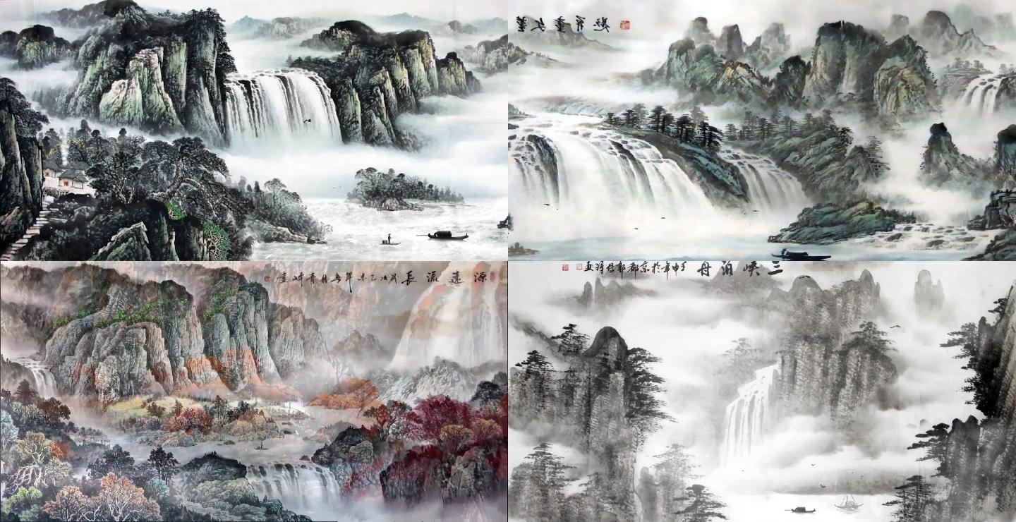 古筝高山流水完整版中国风水墨画视频