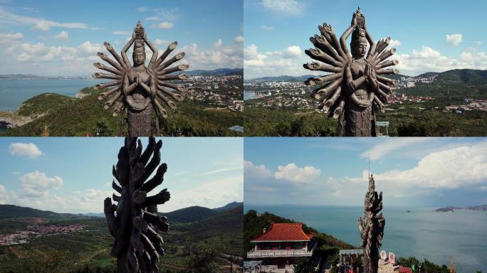 航拍千手观音佛像