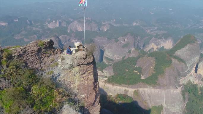 航拍邵阳崀山 龙头香