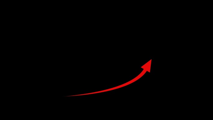 红色弯折扭曲曲线上升箭头