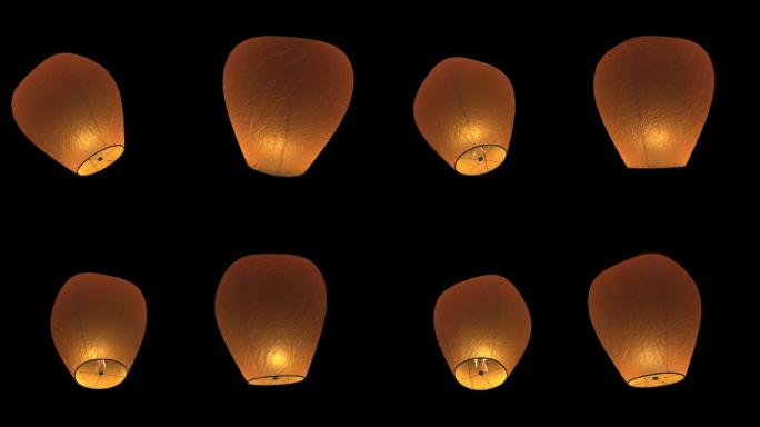 高清点燃动态孔明灯动态素材