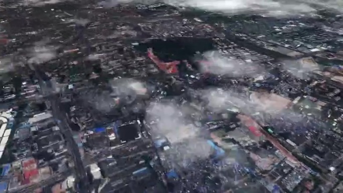 广州市6亿像素卫星图分析鸟瞰广州市