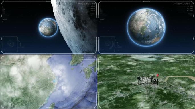 宇宙穿梭地图定位中国杭州AE模板