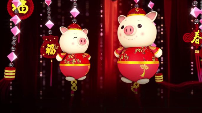 2019猪年春节贺岁拜年晚会片头AE模板