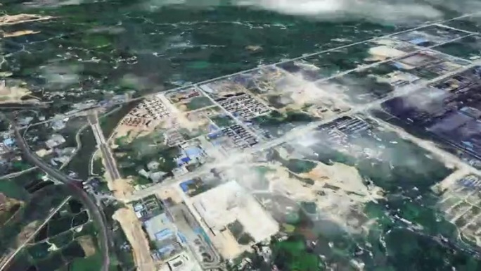 防城港市6亿像素卫星图分析鸟瞰防城港市