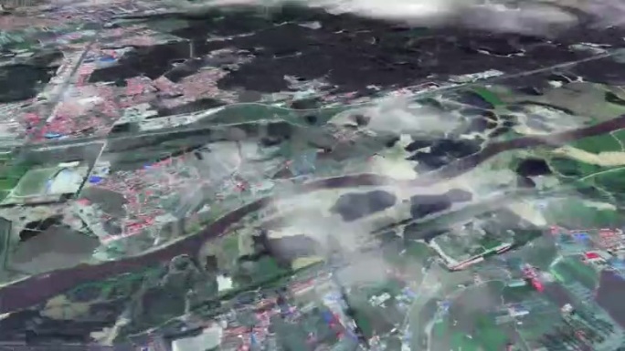 鸡西市6亿像素卫星图分析鸟瞰鸡西市