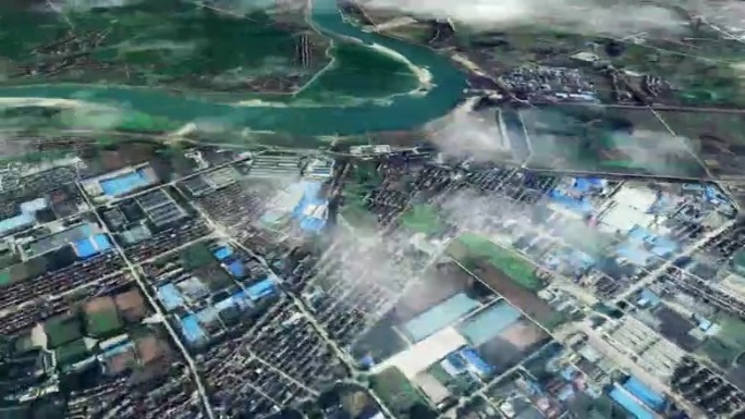 仙桃市6亿像素卫星图分析鸟瞰仙桃市