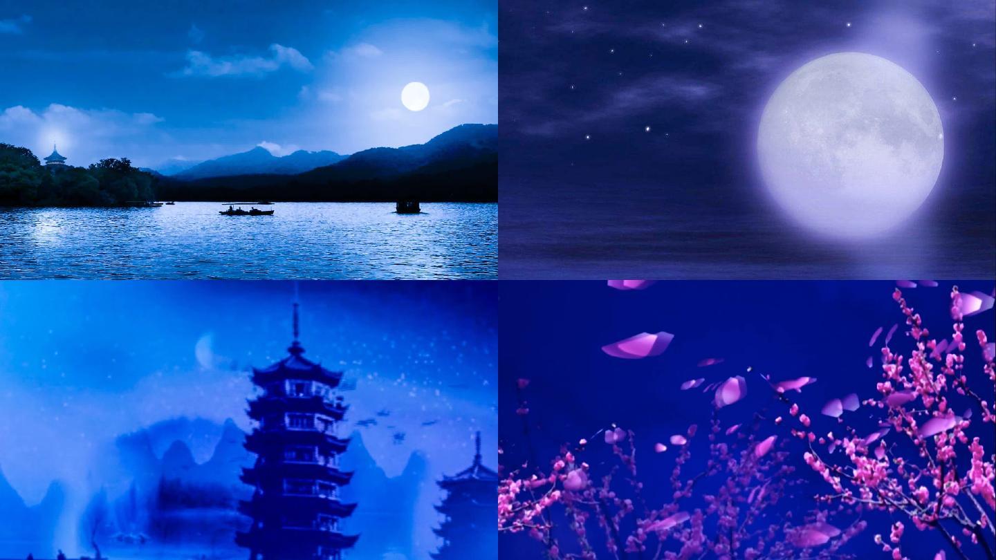 张若虚古诗 春江花月夜 朗诵背景视频 视频素材包下载 编号 舞台背景 Vj师网www Vjshi Com