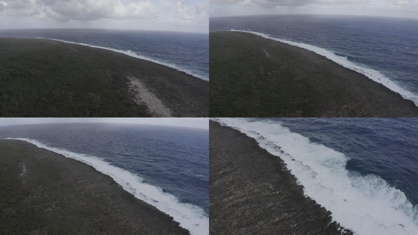 4K-log塞班岛航拍海浪