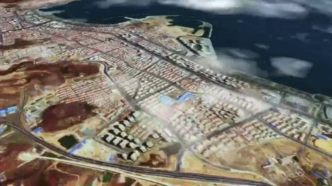 威海市6亿像素卫星图分析鸟瞰威海市