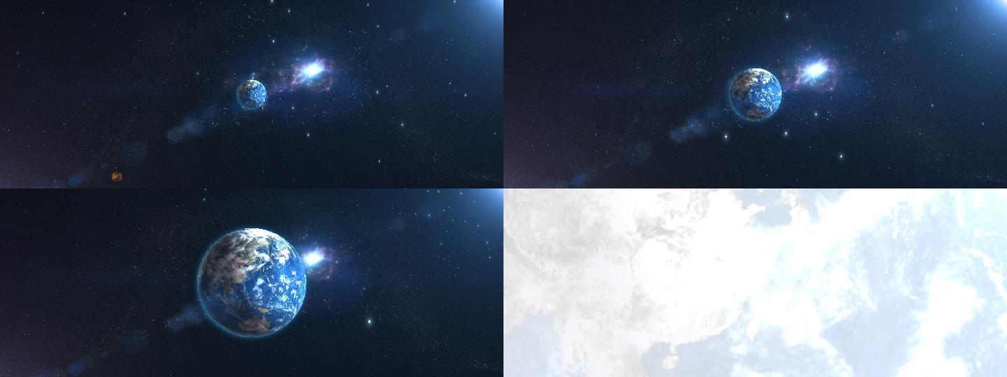 俯冲地球穿梭云层视频