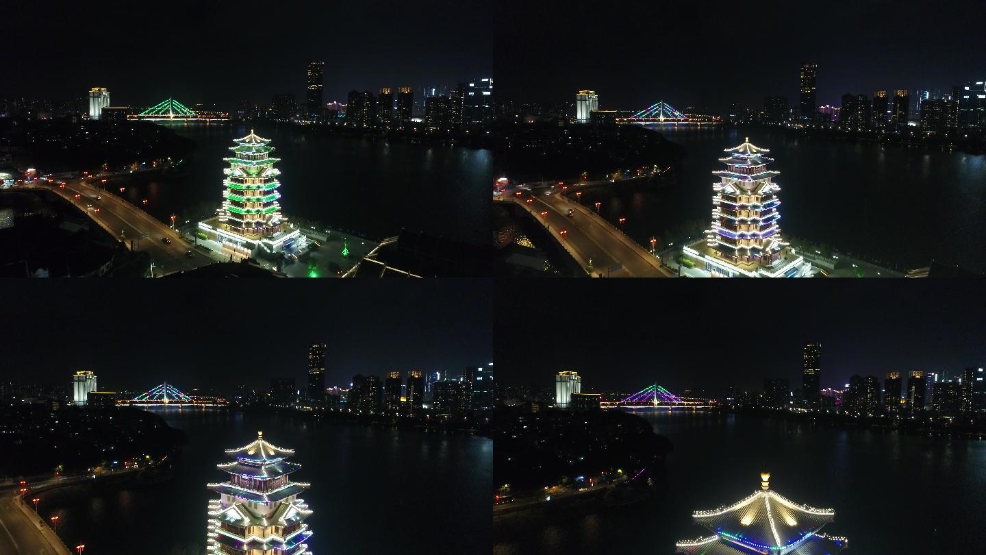 惠州夜景 航拍合江 水东街