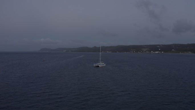 4K-log塞班岛海上游船航拍