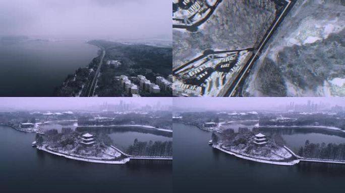 武汉东湖雪景4K素材