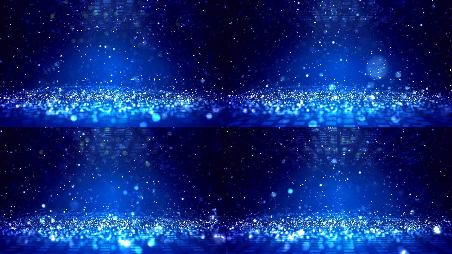 蓝色粒子科技背景视频