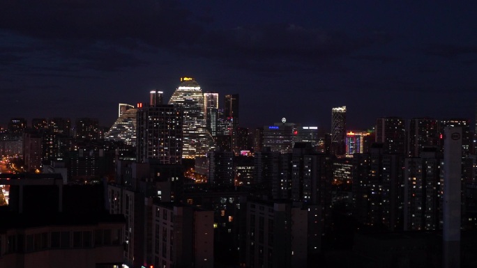 北京城市夜景望京soho变焦