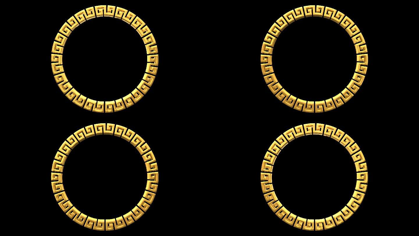 C4D渲染黄金圆圈循环01