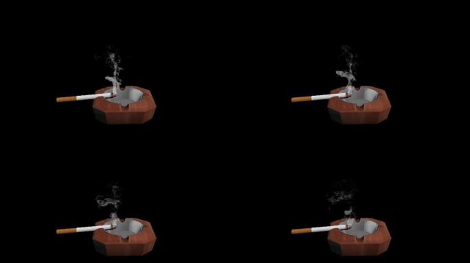 无缝循环带alpha透明通道的点燃的香烟