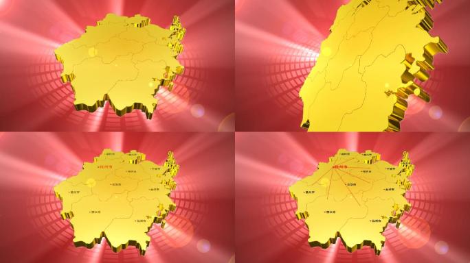 浙江地图杭州市地图区位辐射AE模板