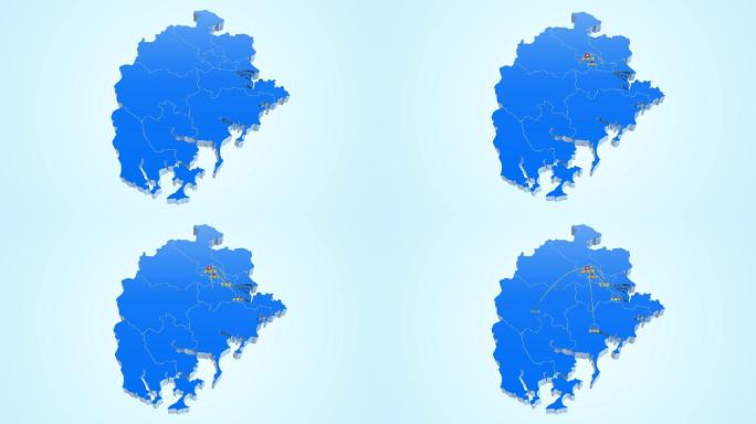 福建漳州市三维地图区域发展规划AE模板