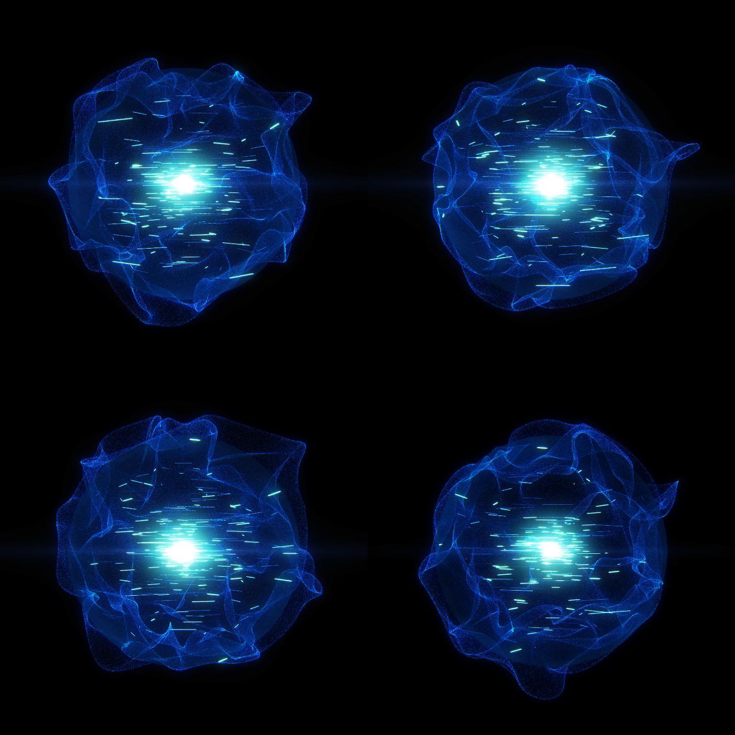 4K循环粒子水晶能量球特效