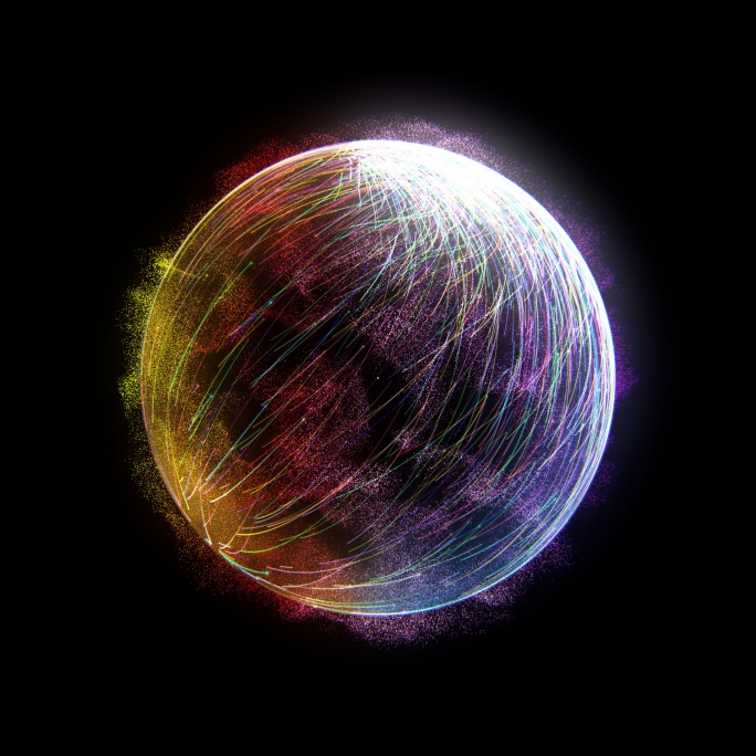 4K循环线粒子水晶能量球特效