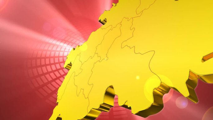贵州地图区位辐射线条动画AE模板