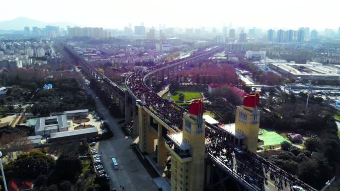 2018南京长江大桥市民观赏
