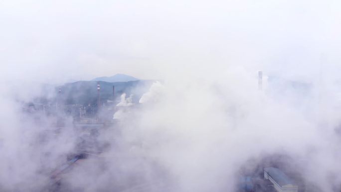 大气环境污染 大烟囱污染【航拍】