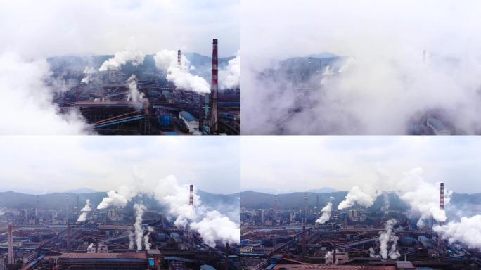 大气环境污染 大烟囱污染【航拍】