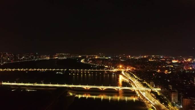 福建泉州田安大桥夜景航拍（二）