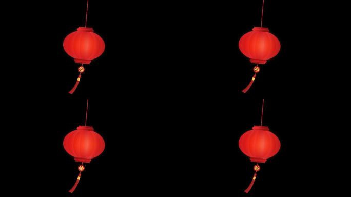 福字红色圆灯笼挂件