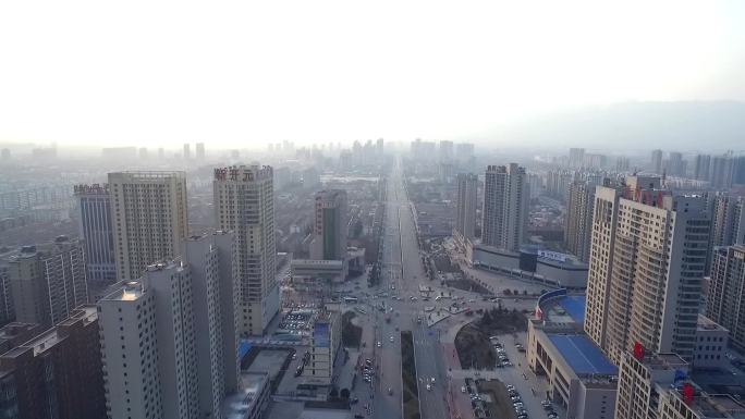 航拍河南林州市政府林州中医院大景