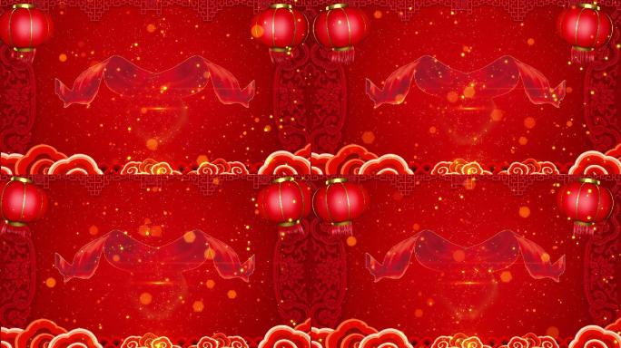春节节日logo红色背景通用