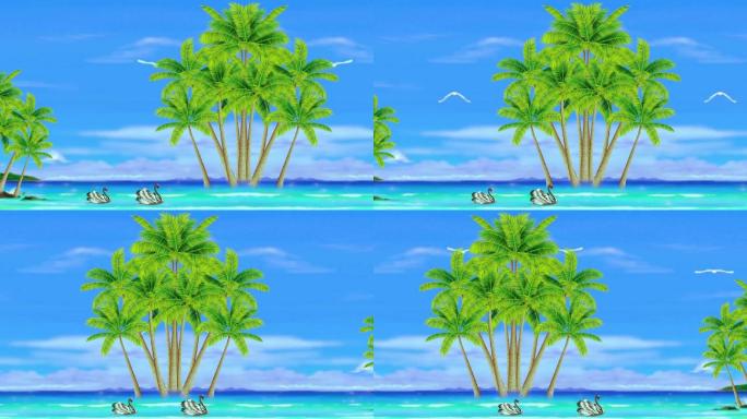 椰树大海风景视频