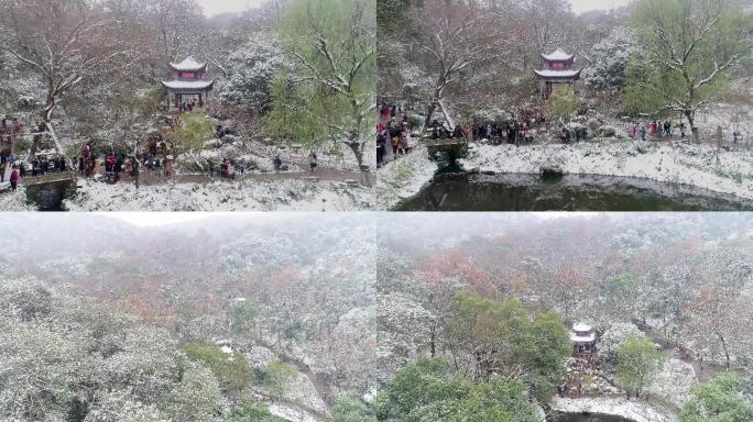 湖南雪景长沙雪景岳麓山爱晚亭雪景爱晚亭