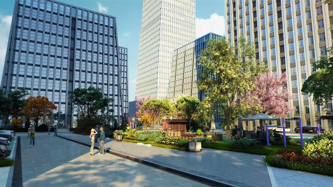 公园花园园林共建写字楼高层绿