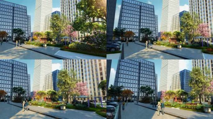 公园花园园林共建写字楼高层绿