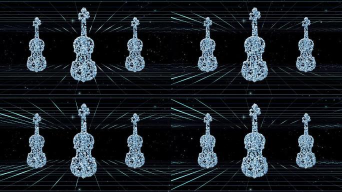 提琴钻石线条背景循环素材02