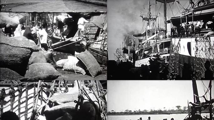 50年代初古丝绸之路海港卸货码头