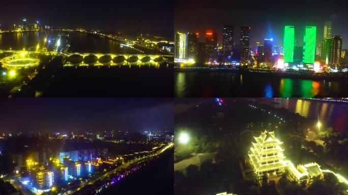 湖南长沙橘子洲大桥夜景湘江