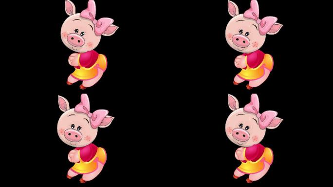 卡通猪拜年动画
