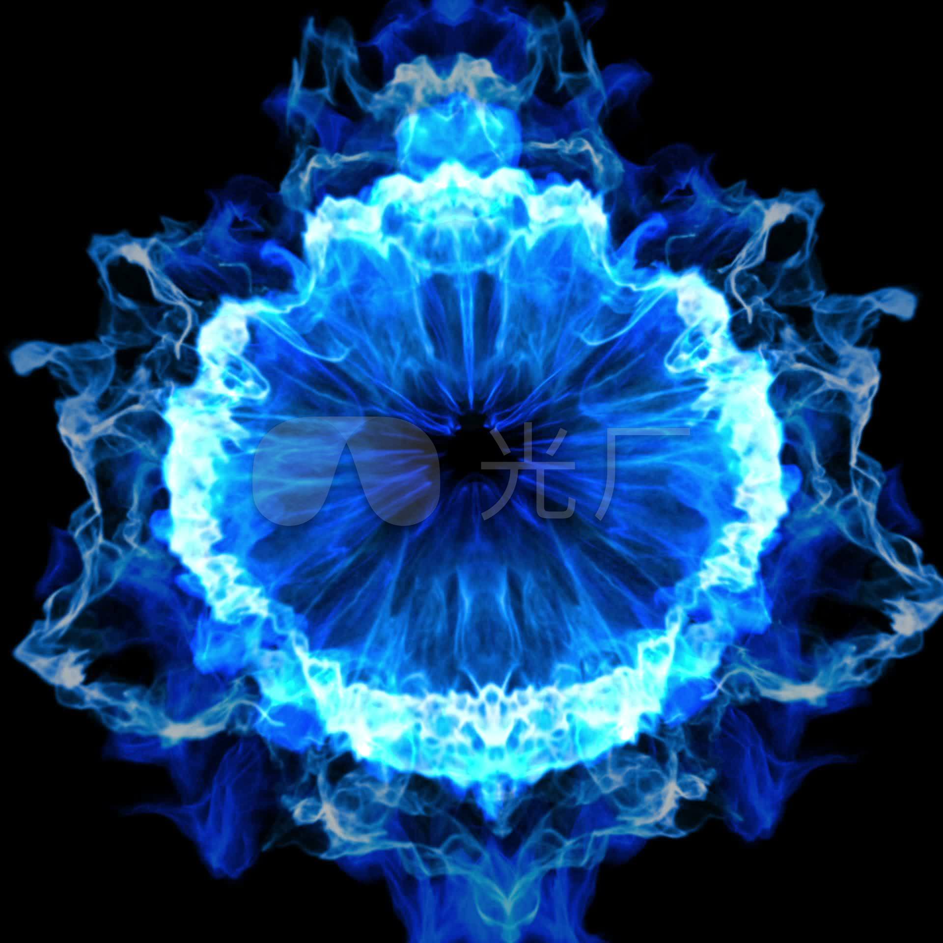 唯美浪漫圆形烟雾扩散全息投影素材