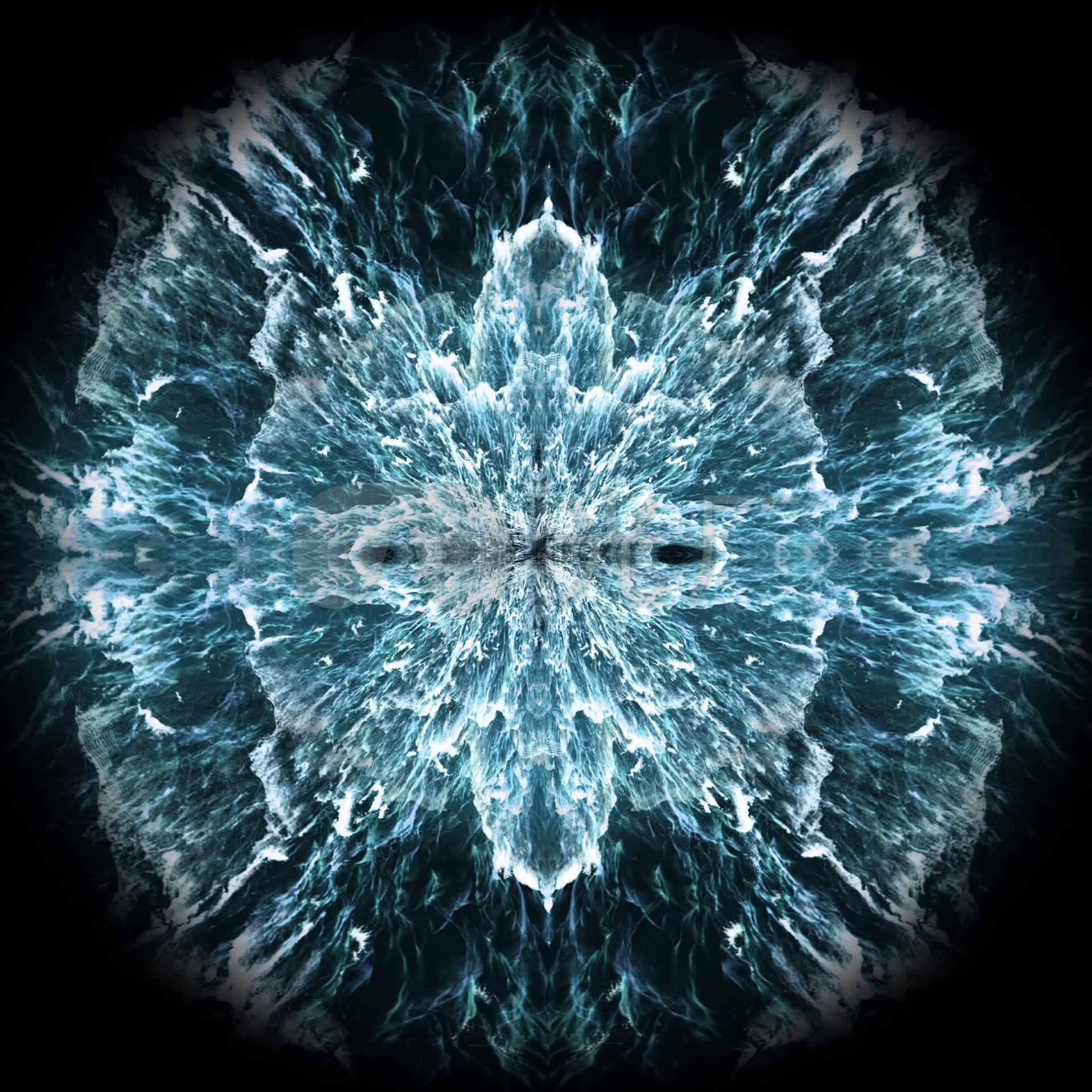 唯美浪漫圆形海浪裙子全息投影素材